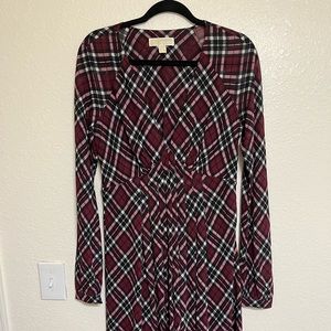 Michael Kors Plaid Long-Sleeve Dress